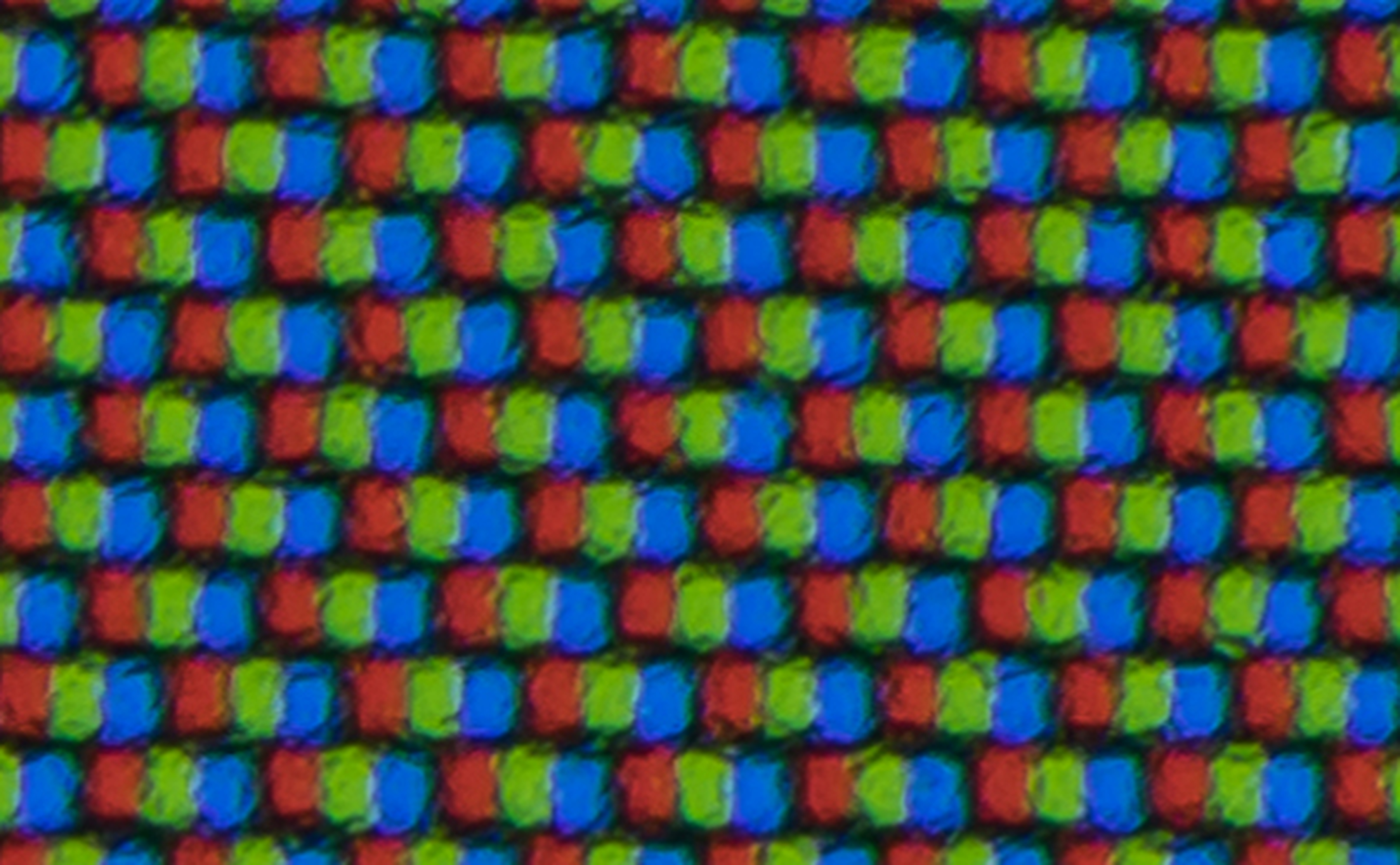 Ten-times zoomed view of the LCD subpixel pattern.